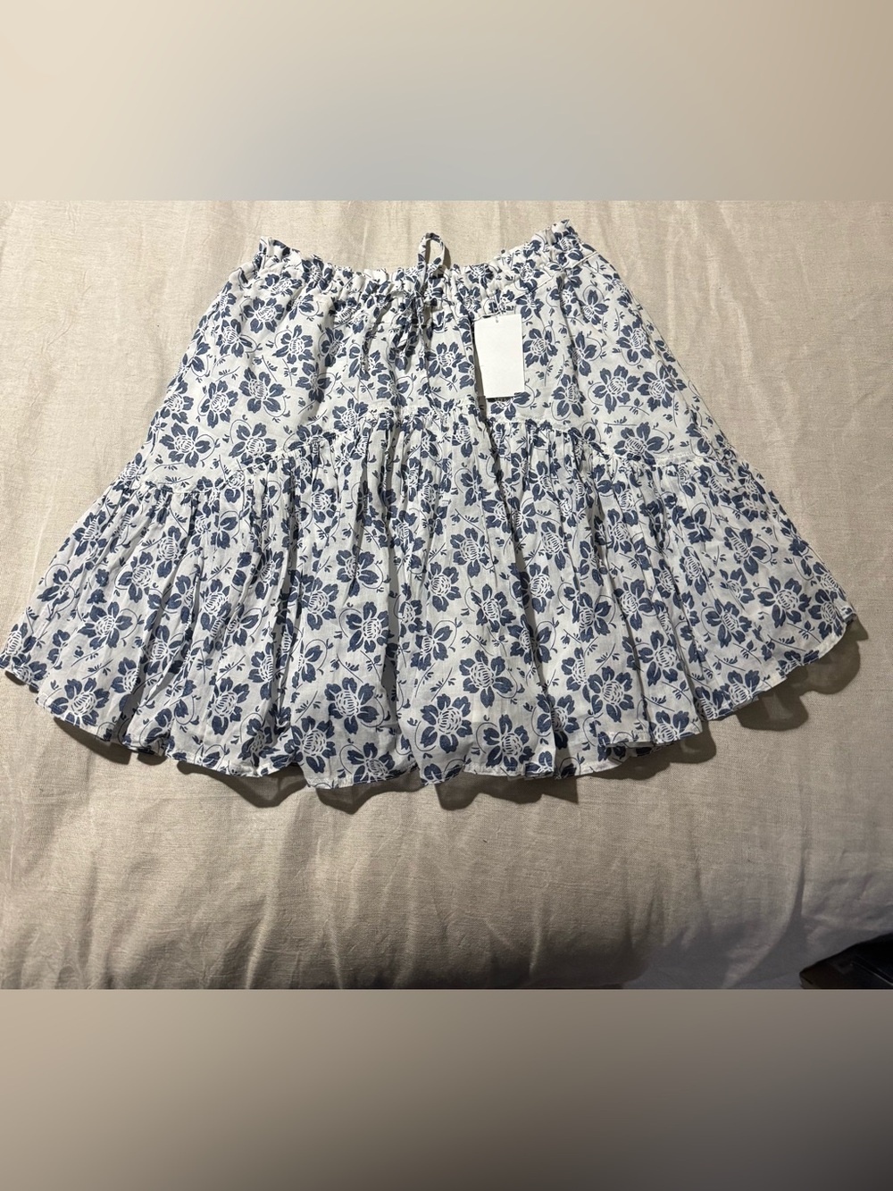 Polo Ralph Lauren Women’s Floral Tiered Mini Skirt Blue White Size 0 NWT